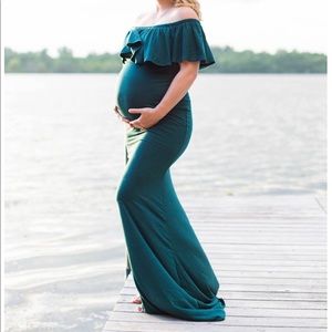 Forest green Maternity Dress